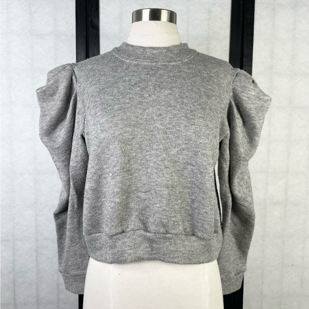 Hunter Bell Gray Puff Sleeve Sweatshirt